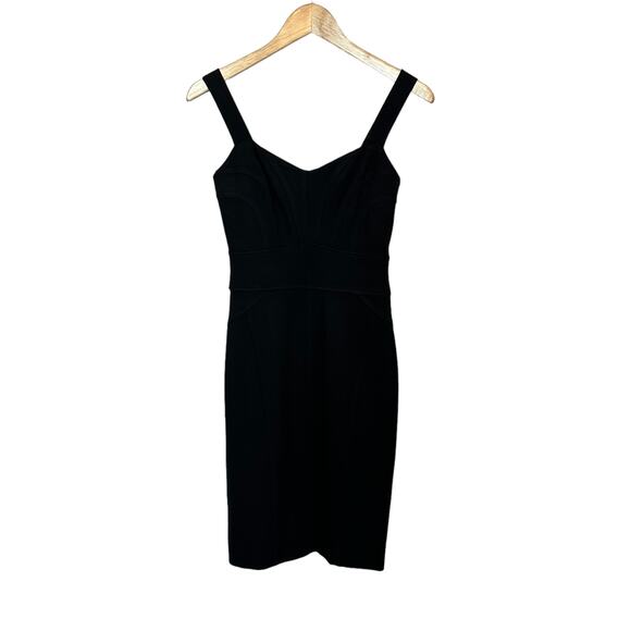 Diane Von Furstenberg Jiwon Sheath Black Ponte Dress Size 2 - Picture 2 of 11